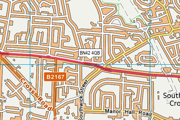 BN42 4QB map - OS VectorMap District (Ordnance Survey)