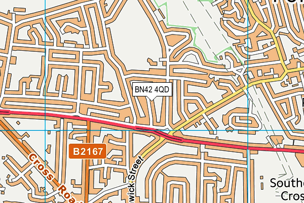BN42 4QD map - OS VectorMap District (Ordnance Survey)