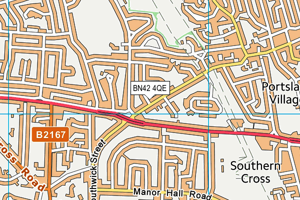 BN42 4QE map - OS VectorMap District (Ordnance Survey)