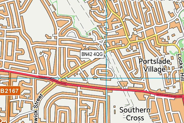BN42 4QG map - OS VectorMap District (Ordnance Survey)