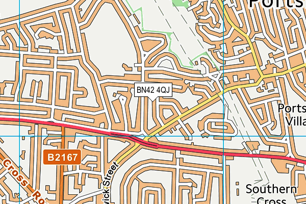 BN42 4QJ map - OS VectorMap District (Ordnance Survey)