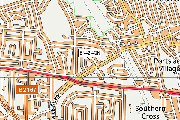 BN42 4QN map - OS VectorMap District (Ordnance Survey)