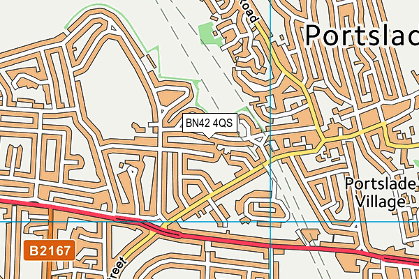BN42 4QS map - OS VectorMap District (Ordnance Survey)