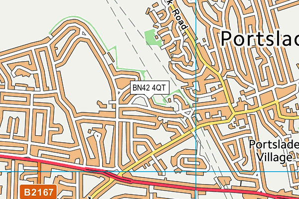 BN42 4QT map - OS VectorMap District (Ordnance Survey)