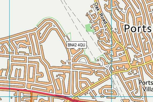 BN42 4QU map - OS VectorMap District (Ordnance Survey)
