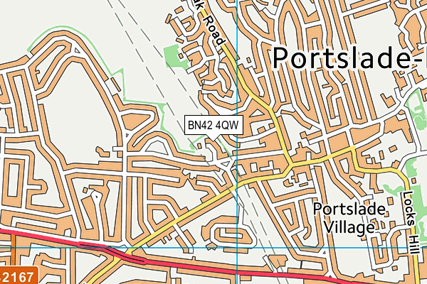 BN42 4QW map - OS VectorMap District (Ordnance Survey)