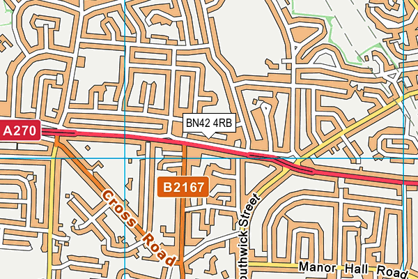 BN42 4RB map - OS VectorMap District (Ordnance Survey)