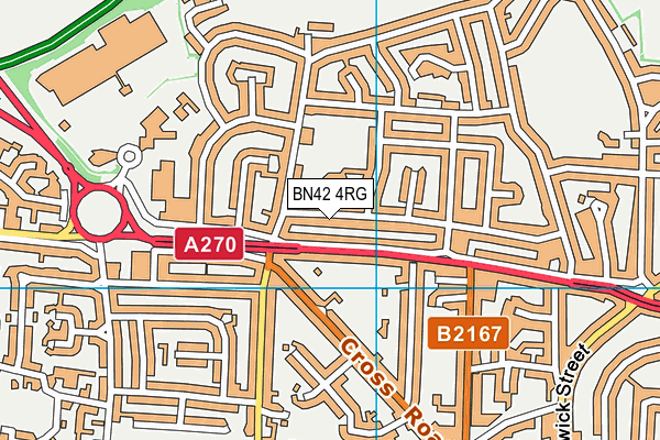 BN42 4RG map - OS VectorMap District (Ordnance Survey)