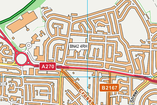 BN42 4RH map - OS VectorMap District (Ordnance Survey)