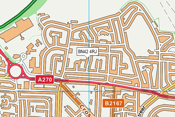 BN42 4RJ map - OS VectorMap District (Ordnance Survey)