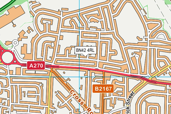 BN42 4RL map - OS VectorMap District (Ordnance Survey)