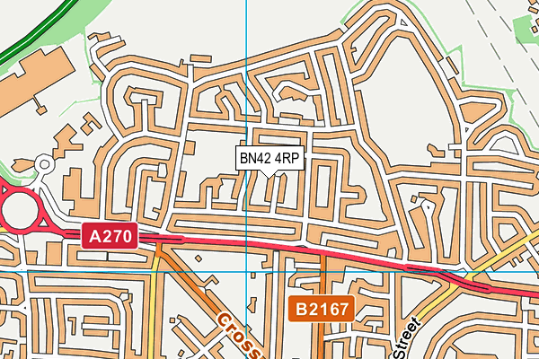 BN42 4RP map - OS VectorMap District (Ordnance Survey)
