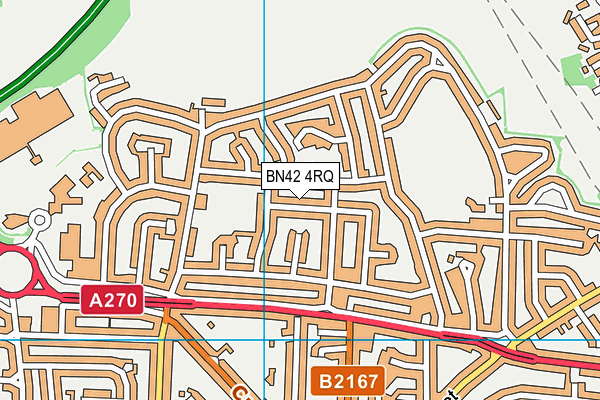 BN42 4RQ map - OS VectorMap District (Ordnance Survey)