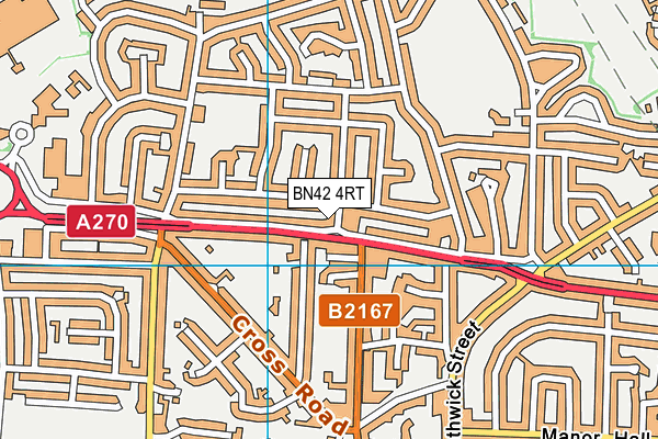 BN42 4RT map - OS VectorMap District (Ordnance Survey)