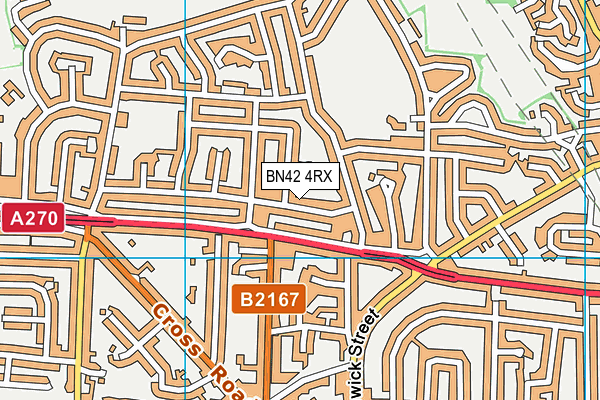 BN42 4RX map - OS VectorMap District (Ordnance Survey)