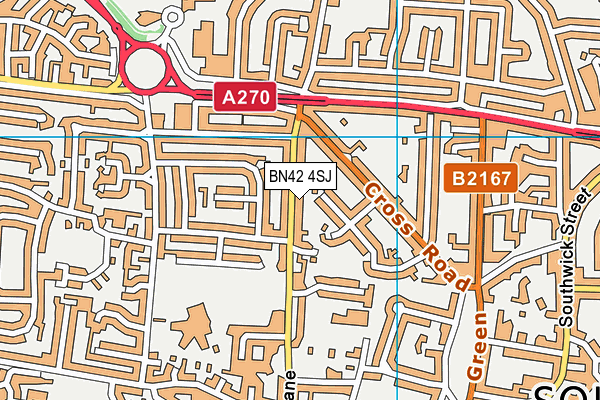 BN42 4SJ map - OS VectorMap District (Ordnance Survey)