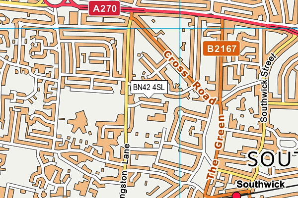 BN42 4SL map - OS VectorMap District (Ordnance Survey)
