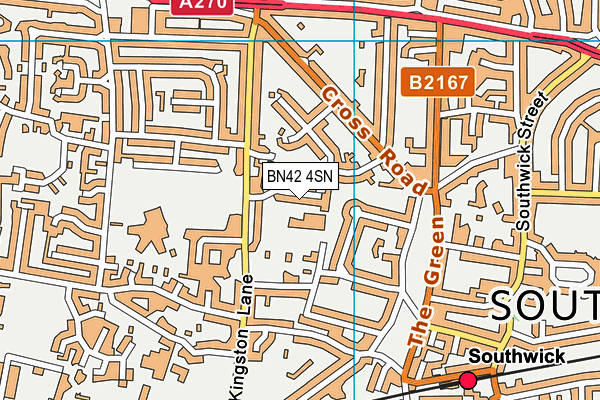 BN42 4SN map - OS VectorMap District (Ordnance Survey)