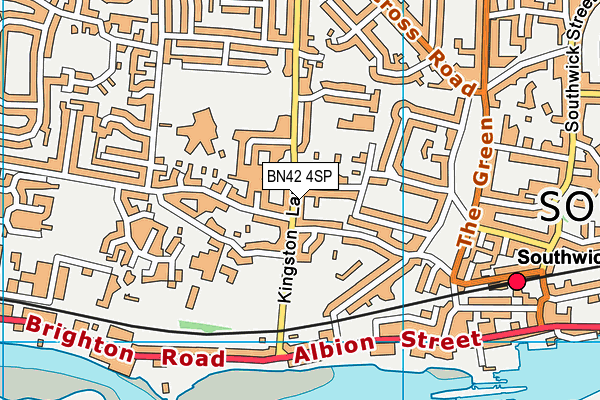 BN42 4SP map - OS VectorMap District (Ordnance Survey)