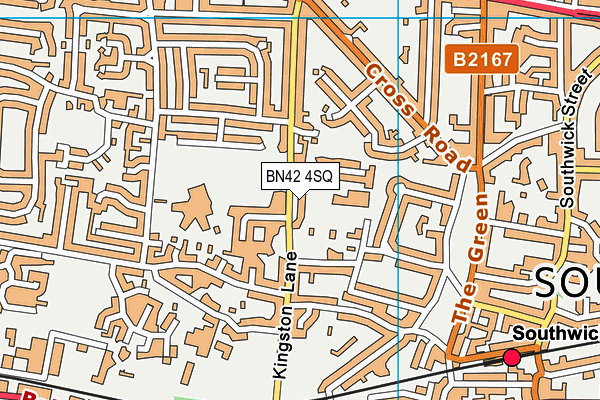 BN42 4SQ map - OS VectorMap District (Ordnance Survey)