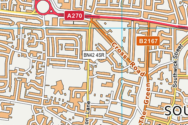 BN42 4SR map - OS VectorMap District (Ordnance Survey)