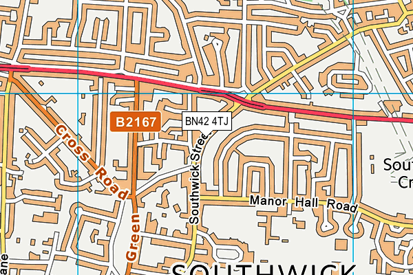 BN42 4TJ map - OS VectorMap District (Ordnance Survey)