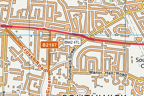 BN42 4TL map - OS VectorMap District (Ordnance Survey)