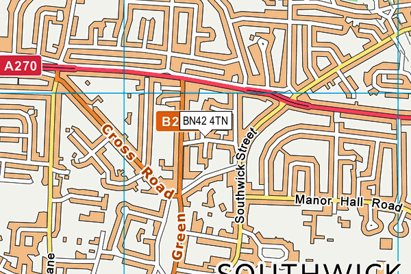 BN42 4TN map - OS VectorMap District (Ordnance Survey)