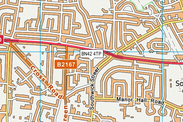 BN42 4TP map - OS VectorMap District (Ordnance Survey)