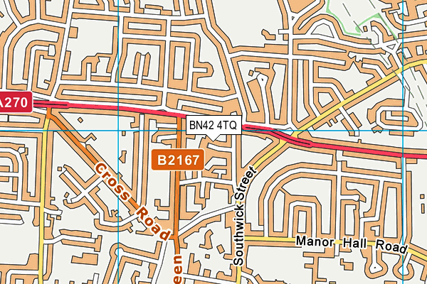 BN42 4TQ map - OS VectorMap District (Ordnance Survey)