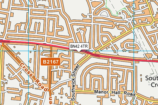 BN42 4TR map - OS VectorMap District (Ordnance Survey)