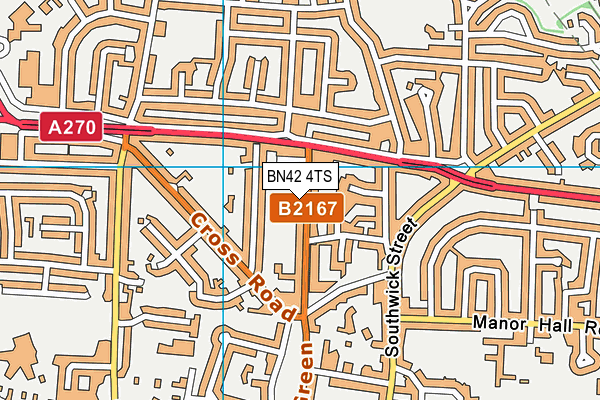 BN42 4TS map - OS VectorMap District (Ordnance Survey)