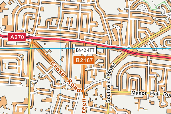 BN42 4TT map - OS VectorMap District (Ordnance Survey)