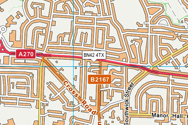 BN42 4TX map - OS VectorMap District (Ordnance Survey)