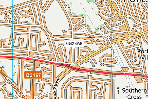 BN42 4WB map - OS VectorMap District (Ordnance Survey)