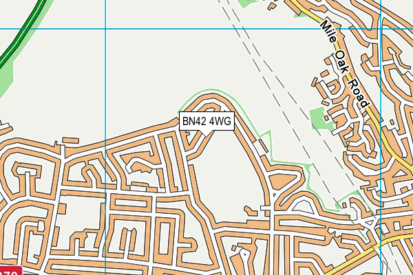 BN42 4WG map - OS VectorMap District (Ordnance Survey)