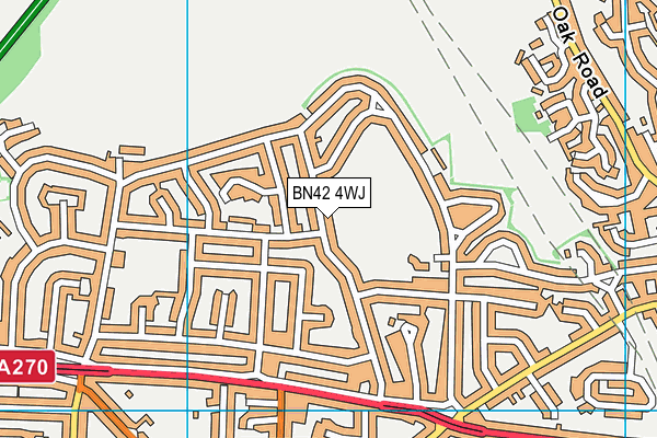 BN42 4WJ map - OS VectorMap District (Ordnance Survey)