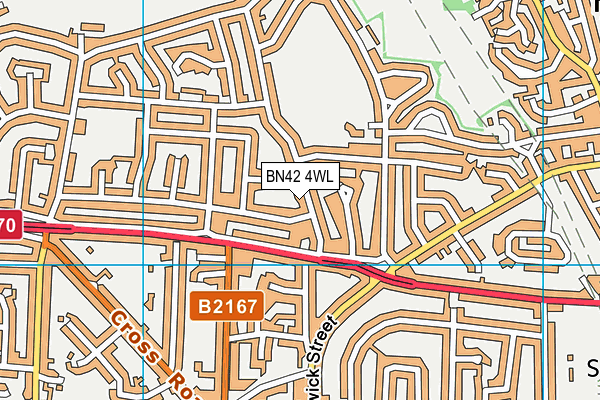 BN42 4WL map - OS VectorMap District (Ordnance Survey)