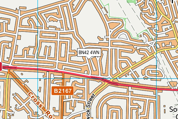BN42 4WN map - OS VectorMap District (Ordnance Survey)