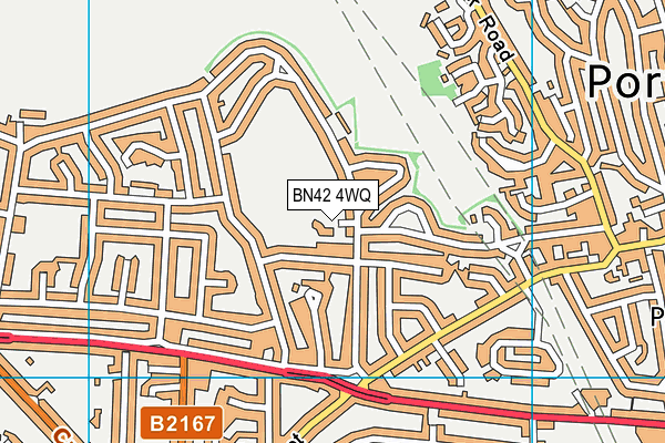 BN42 4WQ map - OS VectorMap District (Ordnance Survey)