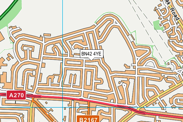 BN42 4YE map - OS VectorMap District (Ordnance Survey)