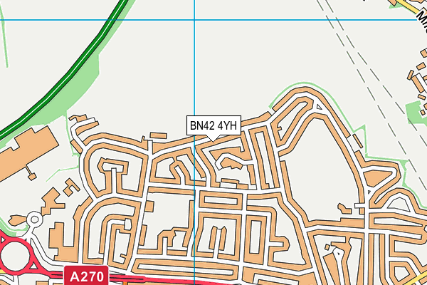 BN42 4YH map - OS VectorMap District (Ordnance Survey)