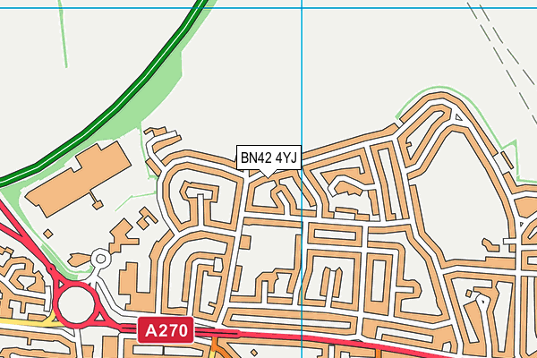 BN42 4YJ map - OS VectorMap District (Ordnance Survey)