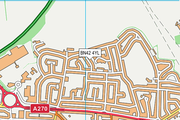 BN42 4YL map - OS VectorMap District (Ordnance Survey)