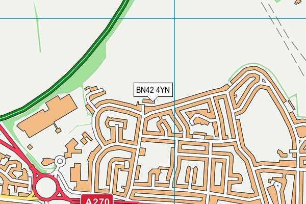 BN42 4YN map - OS VectorMap District (Ordnance Survey)