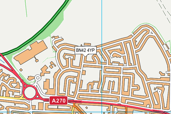 BN42 4YP map - OS VectorMap District (Ordnance Survey)