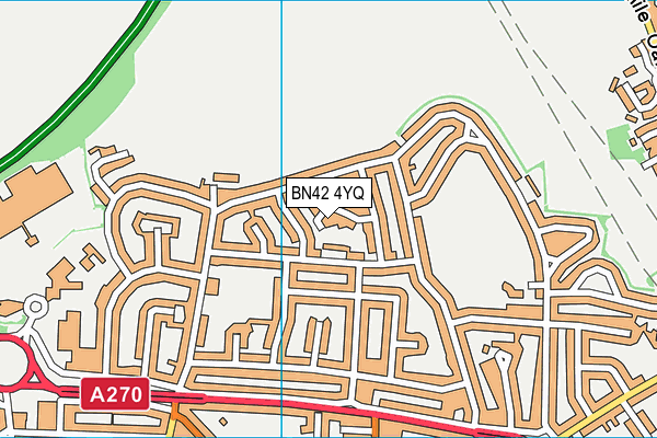 BN42 4YQ map - OS VectorMap District (Ordnance Survey)