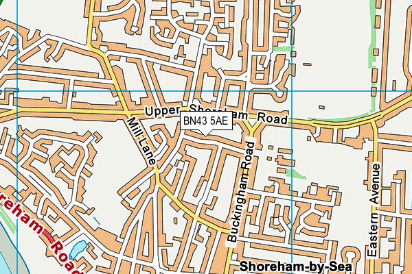BN43 5AE map - OS VectorMap District (Ordnance Survey)