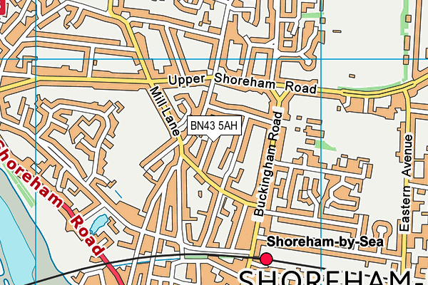 BN43 5AH map - OS VectorMap District (Ordnance Survey)
