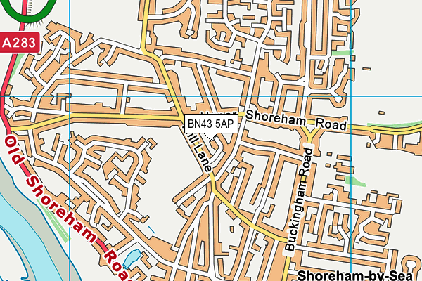 BN43 5AP map - OS VectorMap District (Ordnance Survey)